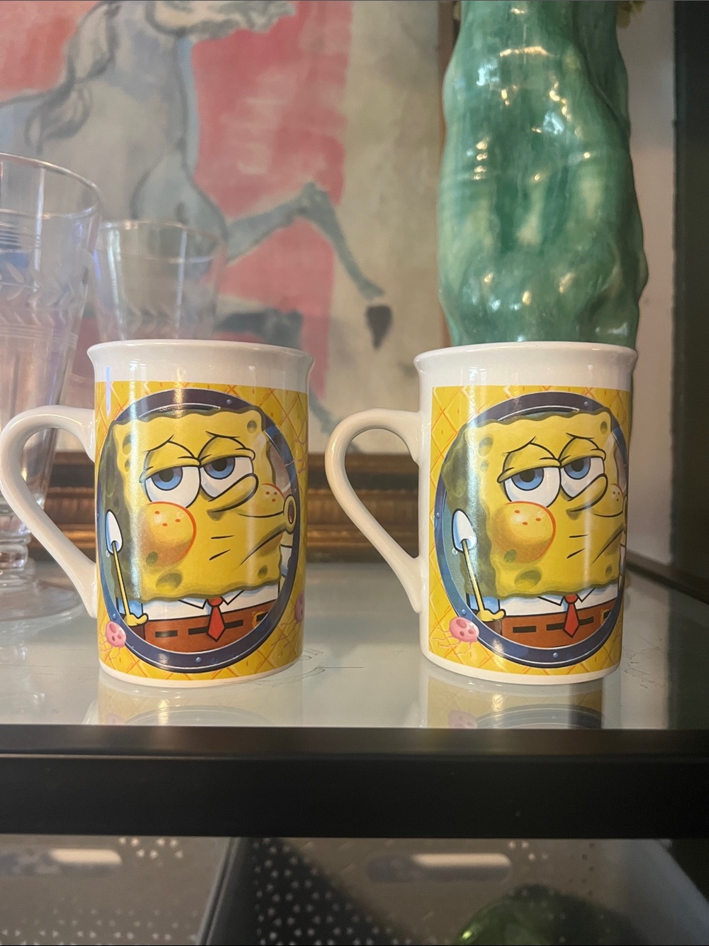 Sponge Bob-Inspired Yellow Ceramic Coffee Mug - Duo Set